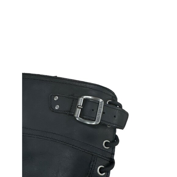 Harley Davidson men’s black leather shoes biker boots size 9M SKU 3035 main image 10